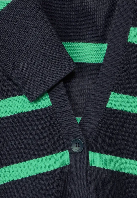 Cardigan met gestreept patroon deep blue