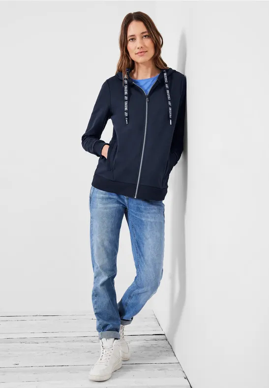 Sweatjacket mit Print deep blue