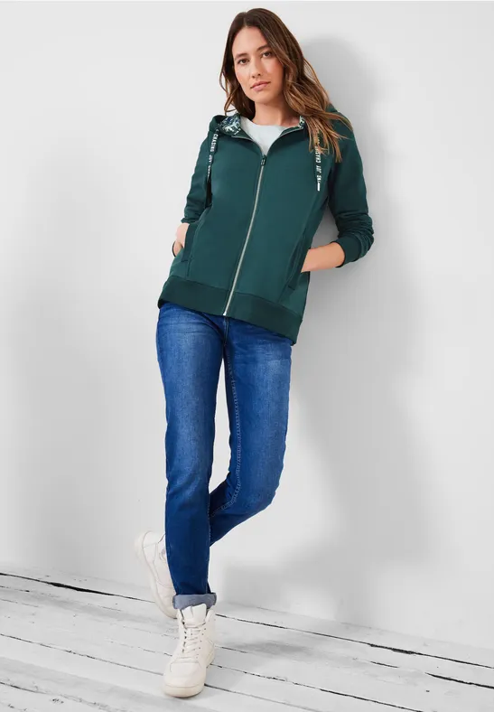 Sweatjacket mit Print cypress green