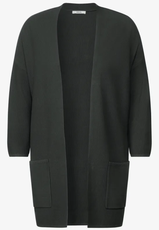 Lange cardigan met zakken easy khaki