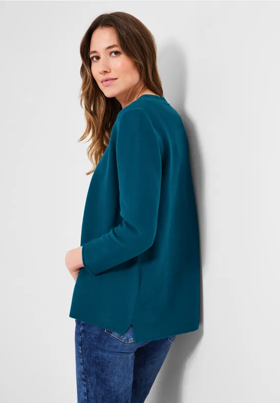 Cardigan met 3/4-mouwen teal blue