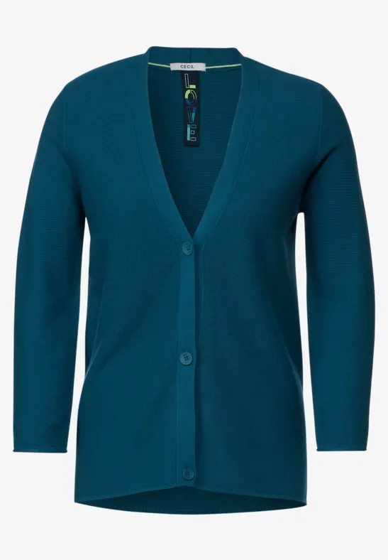 Cardigan met 3/4-mouwen teal blue