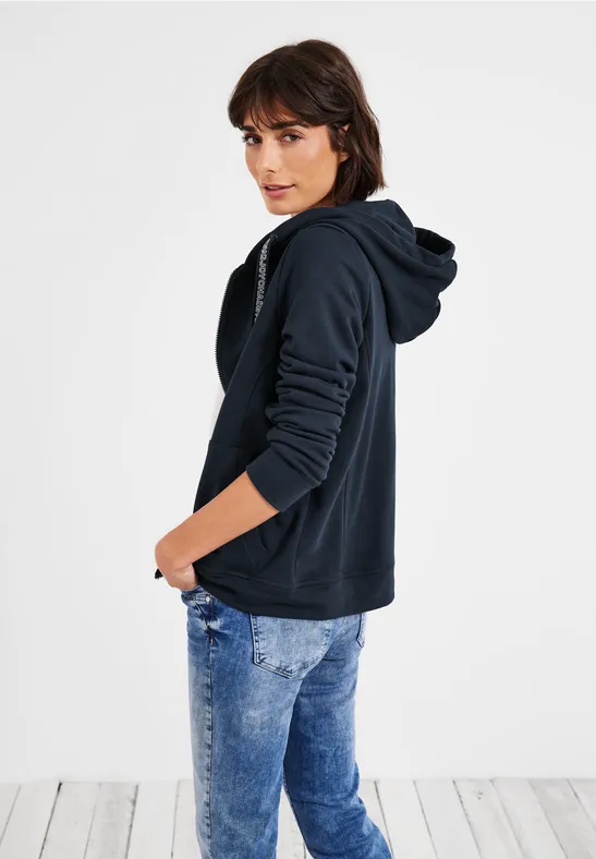 Hoodie-sweatshirtjas deep blue