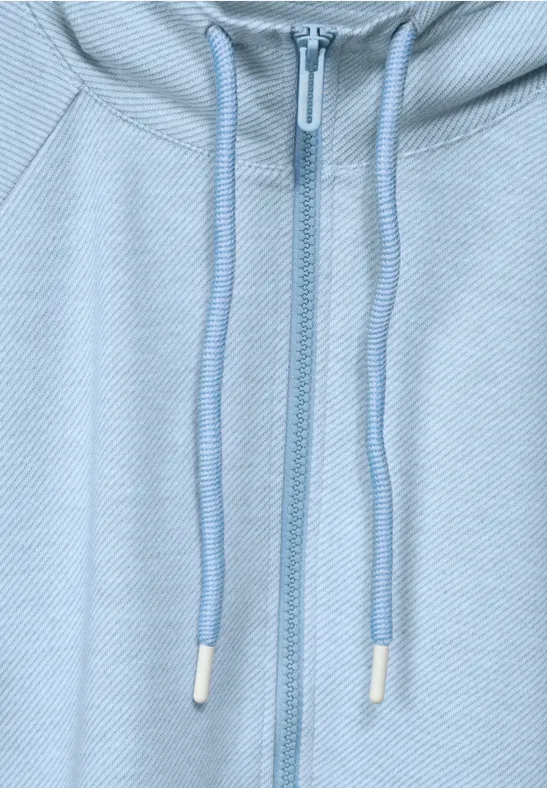 Halbarm Sweatshirtjacke soft blue melange