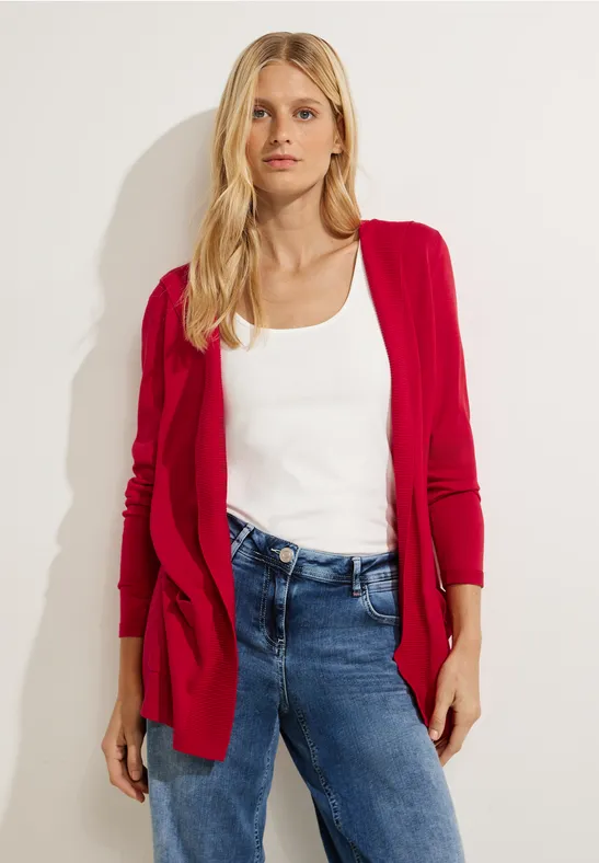 Offener Kapuzencardigan casual red