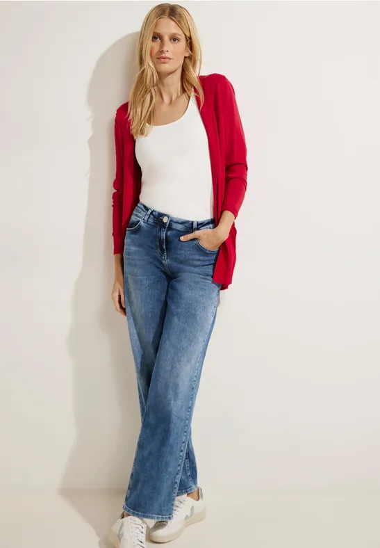 Offener Kapuzencardigan casual red