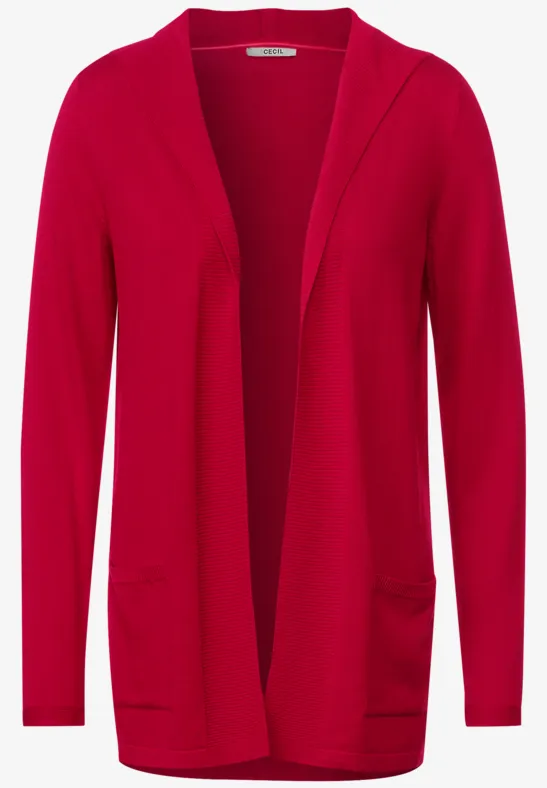 Offener Kapuzencardigan casual red