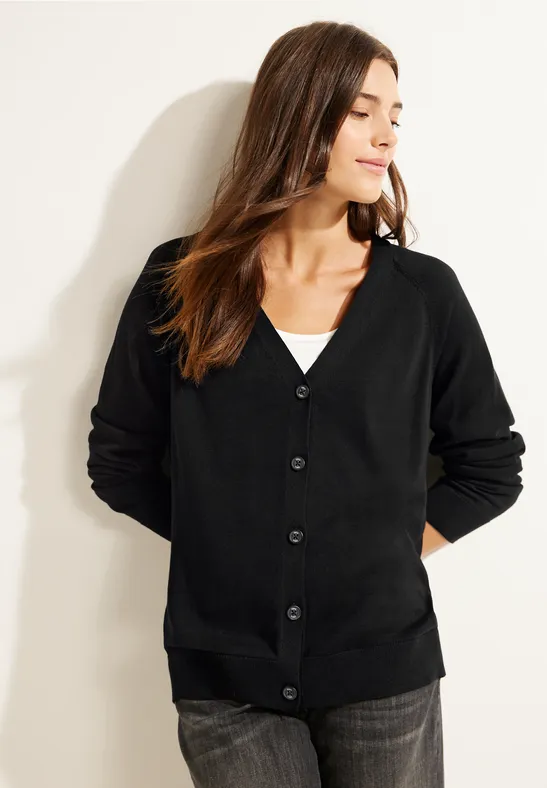 Cardigan mit Knopfleiste Black