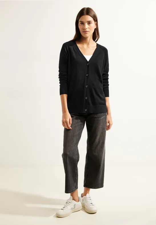 Cardigan mit Knopfleiste Black