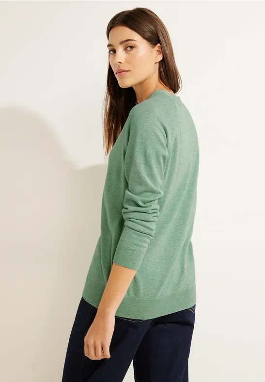 Cardigan mit Knopfleiste clear sage green melange