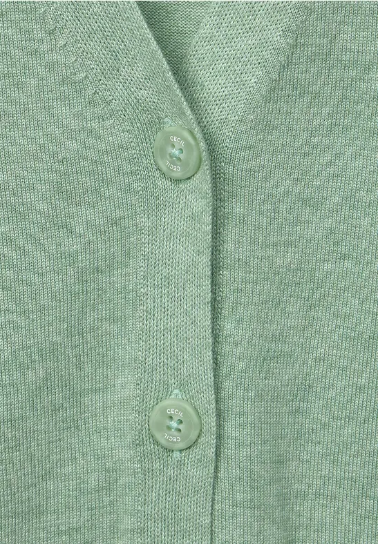 Cardigan mit Knopfleiste clear sage green melange