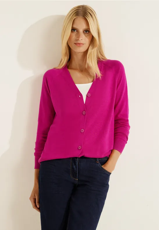 Cardigan mit Knopfleiste cool pink