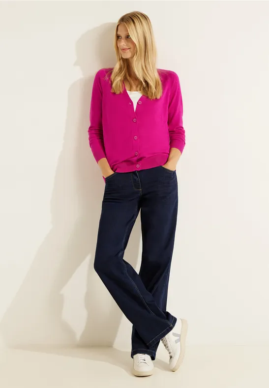 Cardigan mit Knopfleiste cool pink