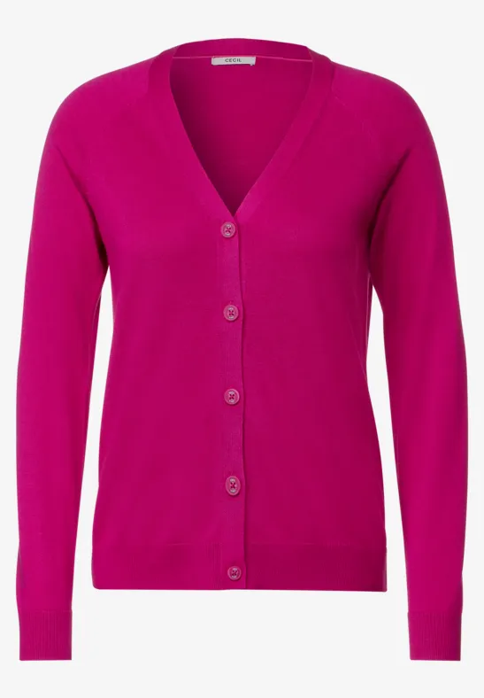 Cardigan mit Knopfleiste cool pink