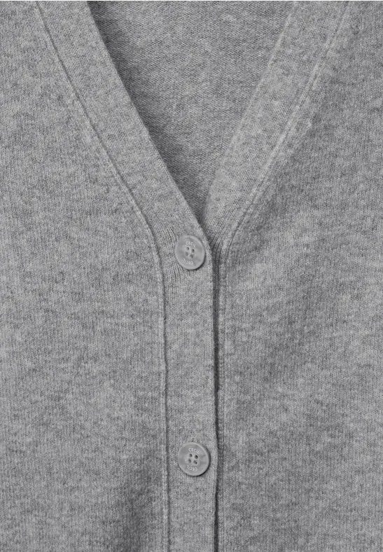 Cardigan mit Ziernähten mineral grey melange