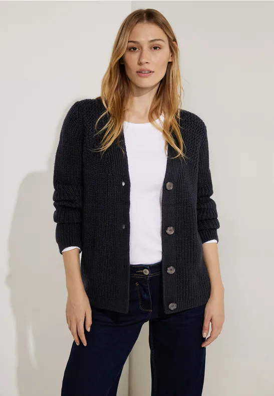 Cooler Strick Cardigan night sky blue