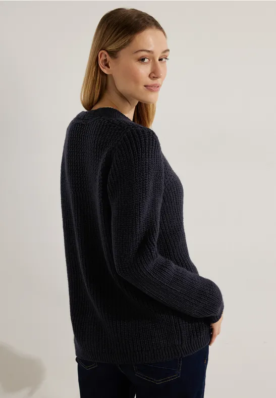 Cooler Strick Cardigan night sky blue