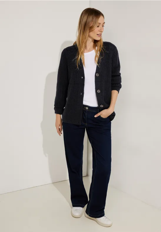 Cooler Strick Cardigan night sky blue