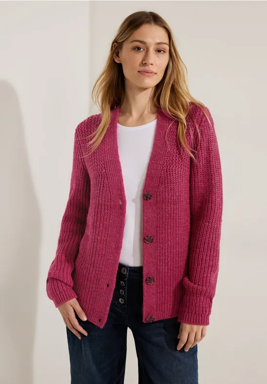 Cooler Strick Cardigan coral melange