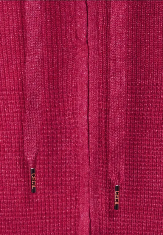 Cosy Cardigan mit Zipper coral melange