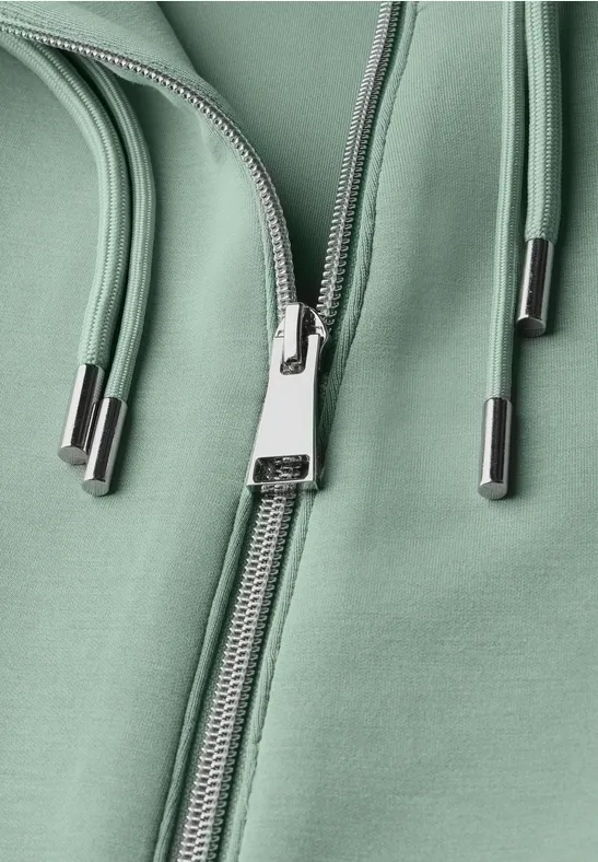 Kurzarm Sweatjacke matcha green