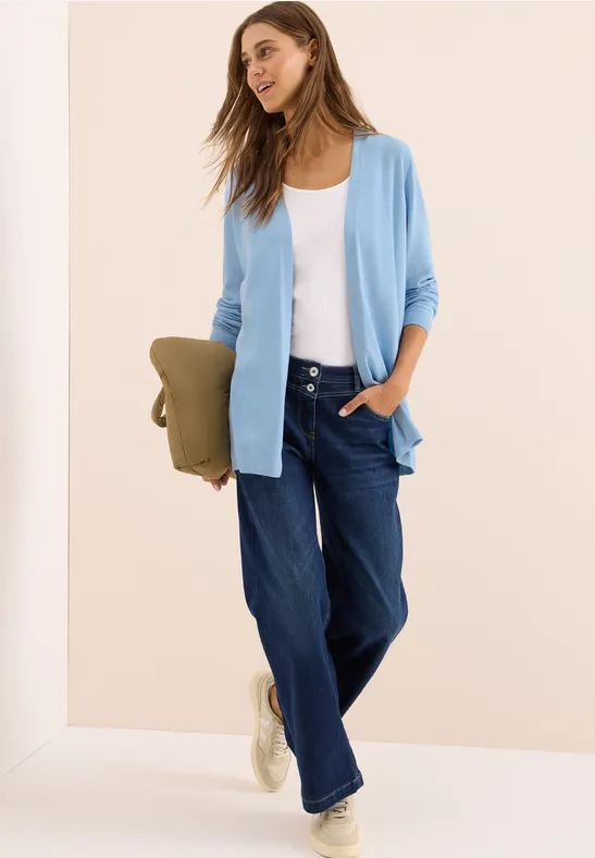 Offene Strickjacke whisper blue melange