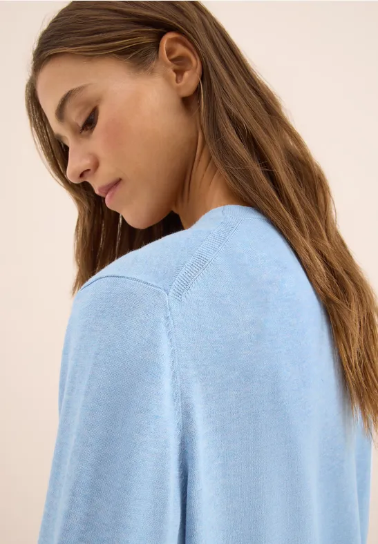 Offene Strickjacke whisper blue melange