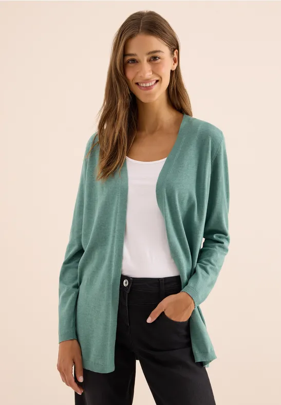 Offene Strickjacke jewel green melange
