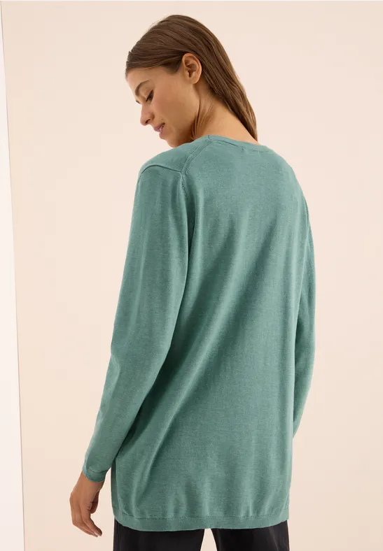 Offene Strickjacke jewel green melange