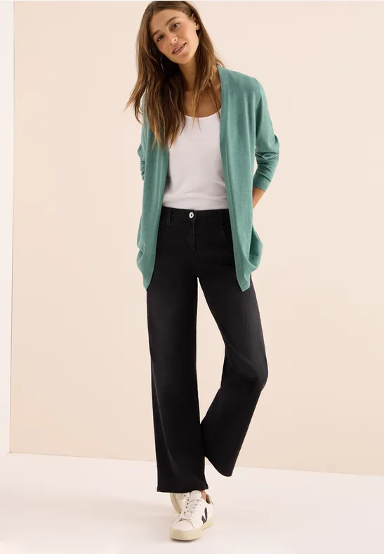 Offene Strickjacke jewel green melange