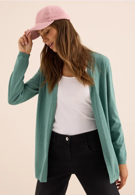 Offene Strickjacke jewel green melange