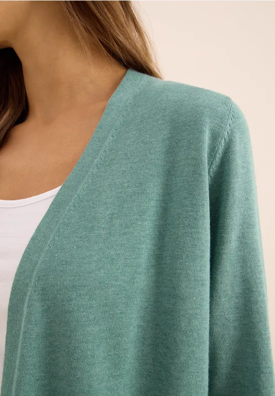 Offene Strickjacke jewel green melange