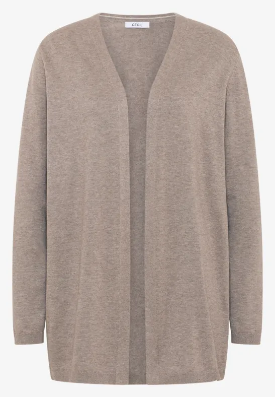Offene Strickjacke toffee cream melange