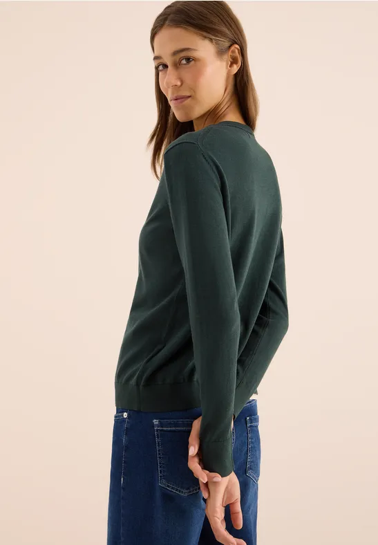 Strickjacke mit Knopfleiste ink green