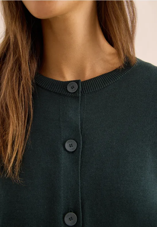 Strickjacke mit Knopfleiste ink green