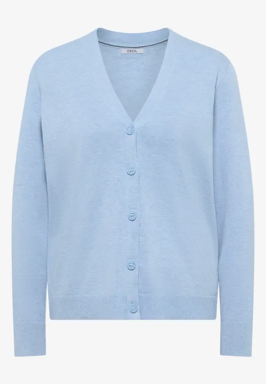V-Neck Cardigan whisper blue melange