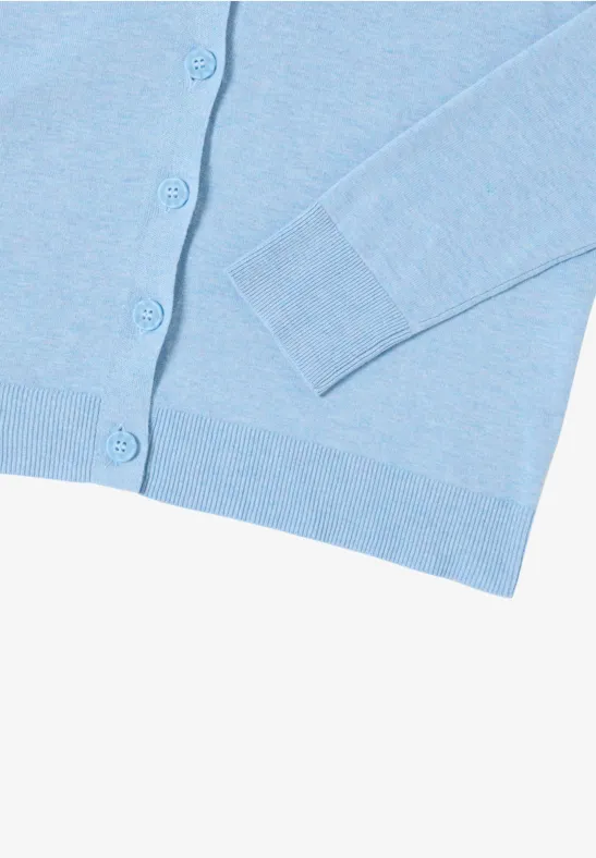 V-Neck Cardigan whisper blue melange
