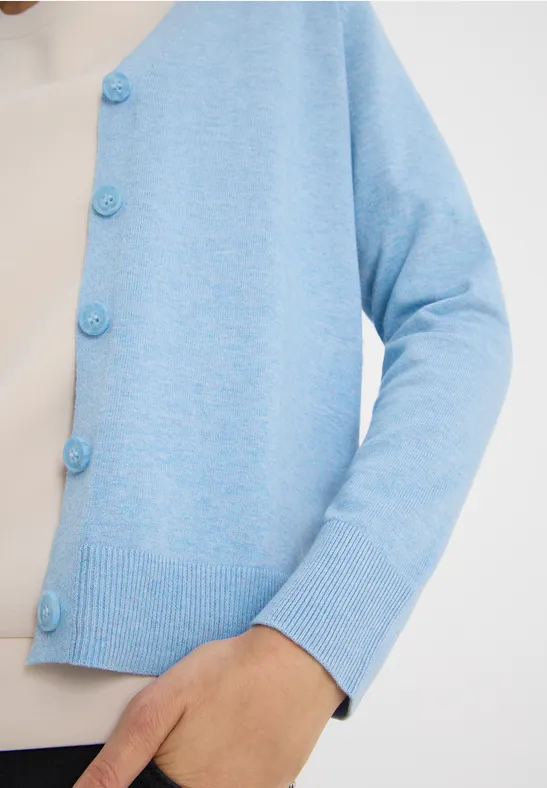 V-Neck Cardigan whisper blue melange