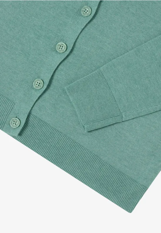 V-Neck Cardigan jewel green melange