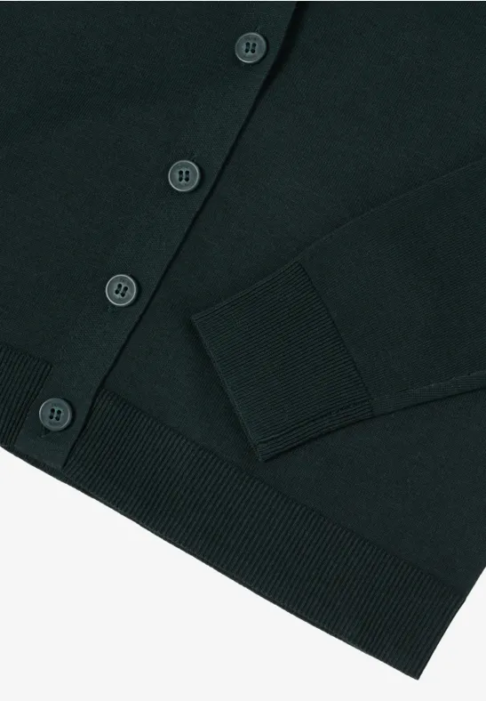 V-Neck Cardigan ink green