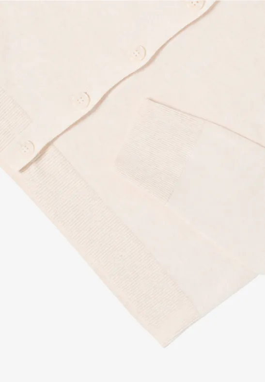V-Neck Cardigan oat milk beige melange