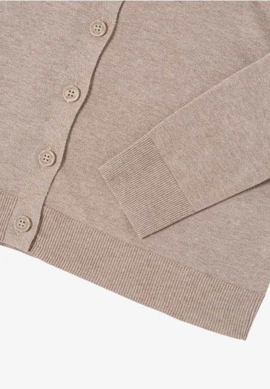 V-Neck Cardigan toffee cream melange