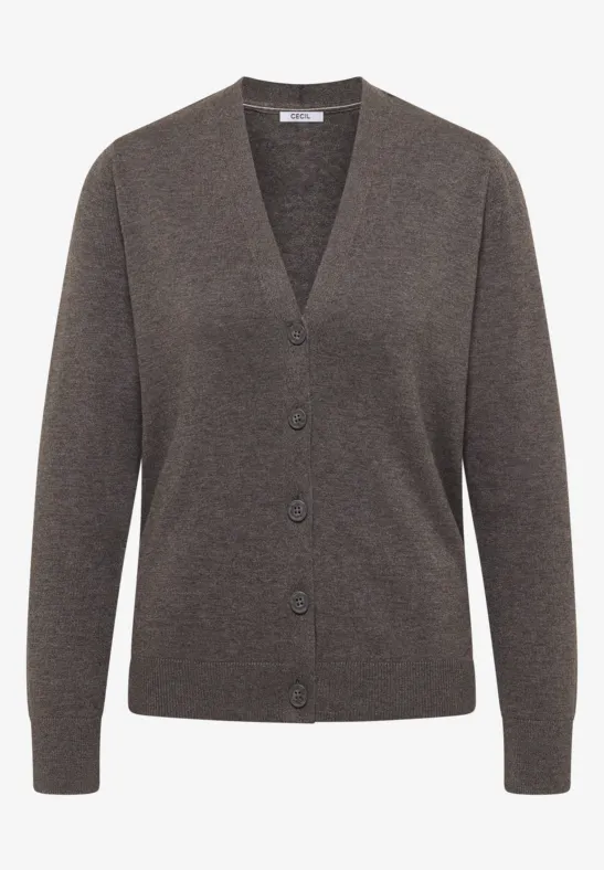 V-Neck Cardigan mushroom taupe melange