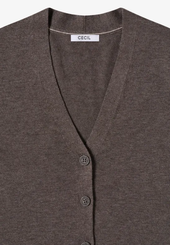 V-Neck Cardigan mushroom taupe melange