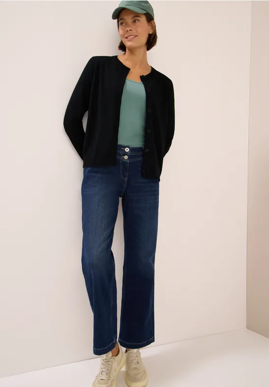 Strickjacke mit Knopfleiste Black