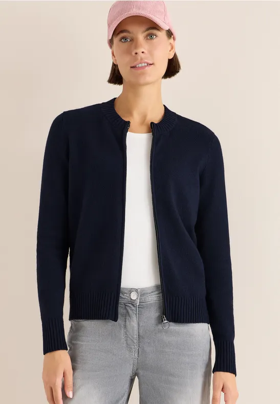 Cosy Cardigan mit Zipper urban dark blue
