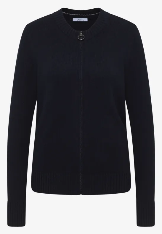 Cosy Cardigan mit Zipper urban dark blue