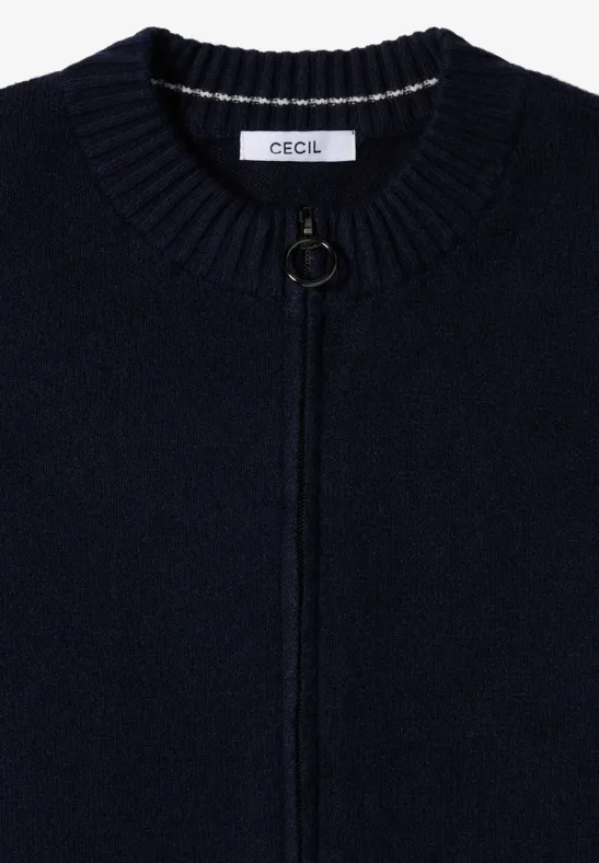 Cosy Cardigan mit Zipper urban dark blue