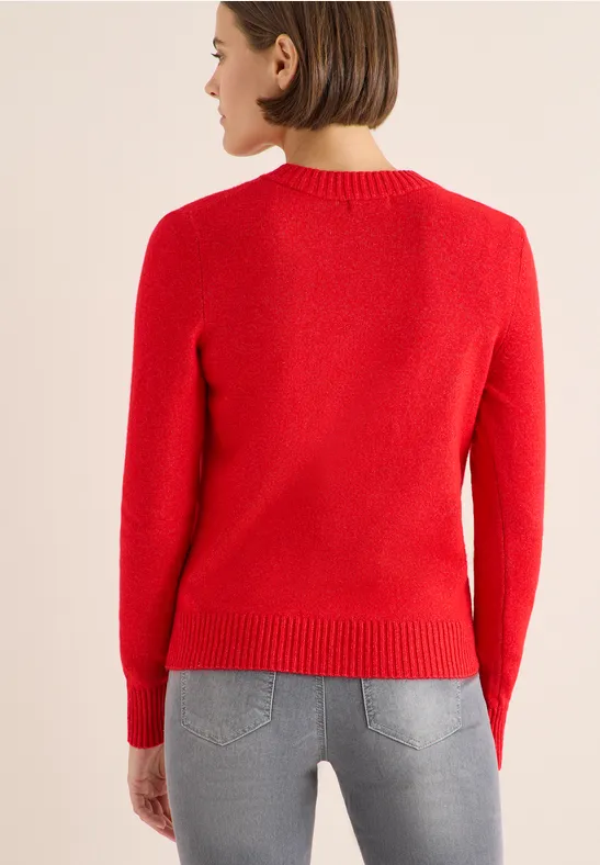 Cosy Cardigan mit Zipper fiery red melange