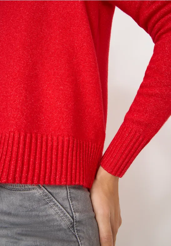 Cosy Cardigan mit Zipper fiery red melange